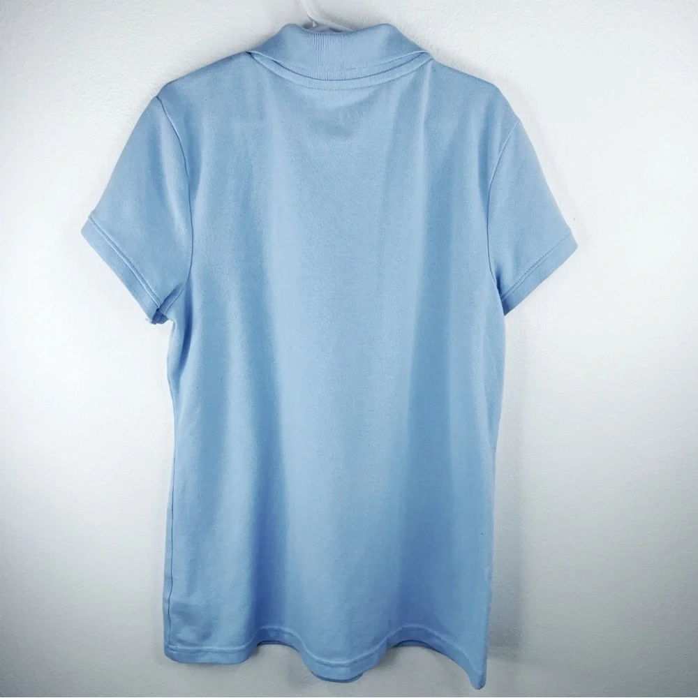 CAT & JACK Girls Kids Preppy Baby Blue Polo T shirt Size says Large (10/12)